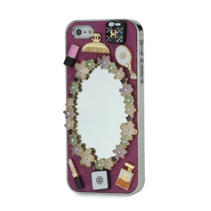 3D Luxury Mirror Case for iPhone 5 Handmade Cover with Glitter Powder