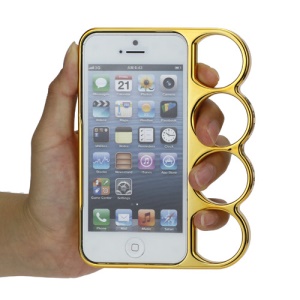 Glossy Plating Lord of the Rings Knuckles Case Cover for iPhone 5 - Gold