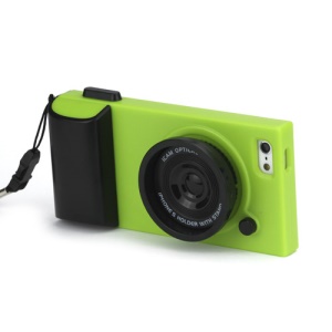 Retro Camera Style Hard Plastic Case Cover for iPhone 5 - Black / Green