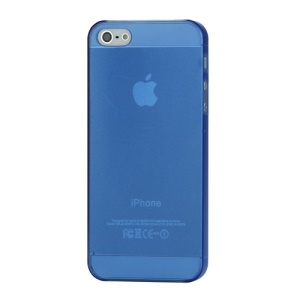 Ultra-Slim Solid Color with Middle Matte Finish Hard Skin Shell Case for iPhone 5 - Blue