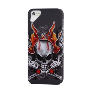 Angry Fire Evil Skull Skeleton Pattern iPhone 5 Slim Hard Shell