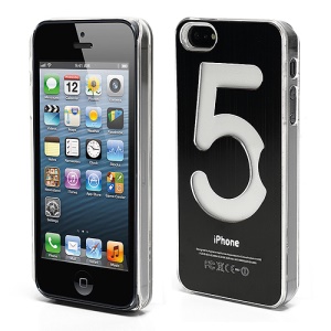 Brushed Skin Flasher LED Color Changed Protector Case for iPhone 5 - Black