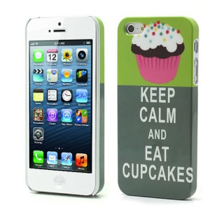 Glossy iPhone 5 Hard Case Keep Calm and Eat Cupcakes Style