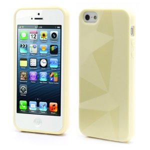 3D Irregular Triangles Pattern TPU Jelly Cover Case for iPhone 5 - Yellow