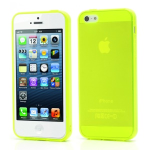 New Arrival Transparent Clear TPU Gel Skin Case for iPhone 5 - Yellowgreen