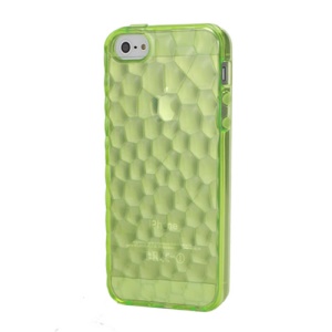 Quality 3D Water Cube Soft TPU Snap-On Back Case for iPhone 5 - Transparent Green