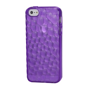 Quality 3D Water Cube Soft TPU Snap-On Back Case for iPhone 5 - Purple