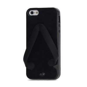 Removable Flip-Flop Slipper Design Flexible TPU Gel Cover for iPhone 5 - Black