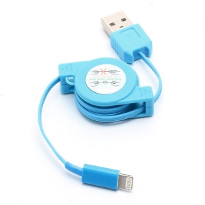 Retractable Charge Sync Data Cable for iPhone 5 / iPod Touch 5 / iPod Nano 7 / iPad Mini / iPad 4 - Blue