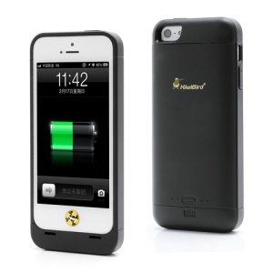 KiwiBird 2000mAh External Backup External Battery Charger Case for iPhone 5 - Black