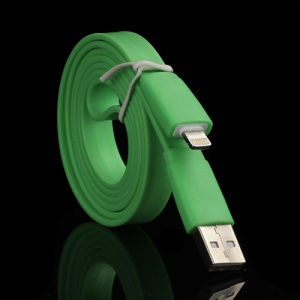 Noodle Design Lightning 8 Pin USB Data Charging Cable for iPhone 5 iPod Touch 5 iPad 4 iPad Mini, Length: 1M - Green