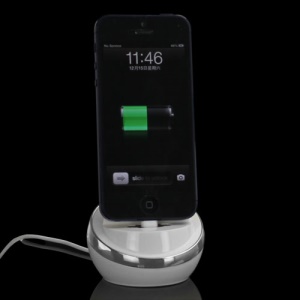USB Sync Cradle Desktop Dock Charger for iPhone 5 - Silver