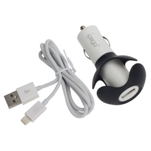 iPega Wire Wrapping Car Charger for iPhone 5 iPad Mini iPod Touch 5 - White / Black