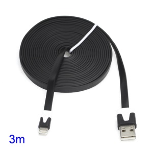 3M Two-tone Noodle USB Sync Data Charger Cable iPhone 5 iPad 4 iPad Mini iPod Touch 5 Nano 7 - White / Black
