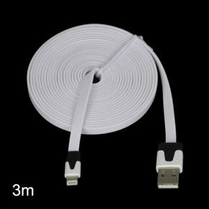 3M Two-tone Noodle USB Sync Data Charger Cable iPhone 5 iPad 4 iPad Mini iPod Touch 5 Nano 7 - Black / White