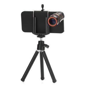 8x Zoom Telescope Lens+ Tripod + Hard Case Optical Camera Lens for iPhone 5