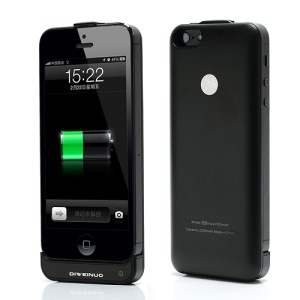 Super Slim 2200mAh Backup Battery External Power Jacket Case for iPhone 5 - Black