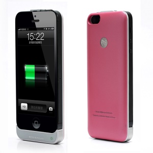 Super Slim 2200mAh Backup Battery External Power Jacket Case for iPhone 5 - Pink