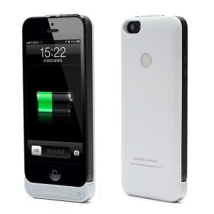 Super Slim 2200mAh Backup Battery External Power Jacket Case for iPhone 5 - White