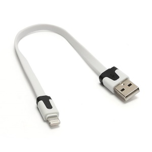 20CM Two-color Noodle-Shaped 8 Pin USB Sync Data Charging Cable for iPhone 5 / iPad 4 / iPad Mini / iPod Touch 5 Nano 7 - Black / White