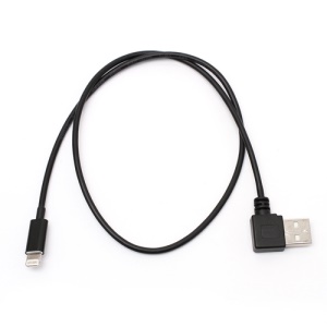 Right Angled 90 Degree USB to 8 Pin Sync Charger Cable for iPhone 5 iPad Mini iPod Touch 5 - Black