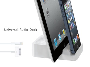 Double Apple 8Pin and 30Pin Charging Universal Audio Dock Station for iPhone 5, iPhone 4 / 4S, iPad Mini, iPod Touch 5