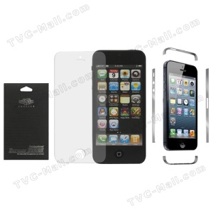 Clear LCD Screen Protection Film for iPhone 5 + Transparent Decal Side Wrap Skin