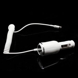 5.1V 1.0A Lightning Curly Coiled Cable Car Charger for iPhone 5 iPad Mini iPad 4 iPod Touch 5 Nano 7