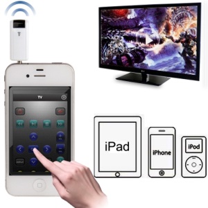 Universal Wireless 3.5mm IR Transmitter Remote Control Adapter for iPhone 5 / 4S / 4 iPad iPod - White