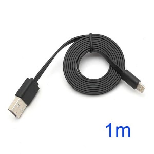 Noodle Style 1M Lightning 8 Pin to USB Data Cable Cord for iPhone 5 iPod Touch 5 iPod Nano 7 iPad Mini - Black