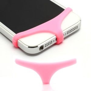 Sexy Mini Panties Silicone Protective Home Buttom Key Cover for iPhone 4 4S 5 - Pink