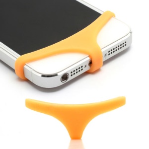 Sexy Mini Panties Silicone Protective Home Buttom Key Cover for iPhone 4 4S 5 - Orange