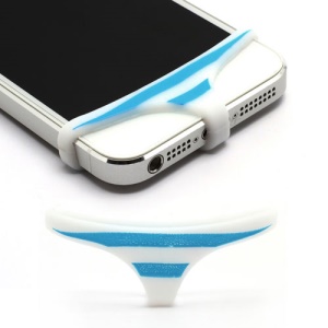 Sexy Mini Panties Silicone Protective Home Buttom Key Cover for iPhone 4 4S 5 - White / Blue
