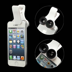 3 in 1 Fish Eye Lens + Wide Angle + Macro Lens Clip Lens Camera Kit for iPhone