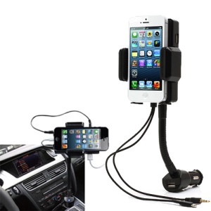 Rotary Smartphone &amp; MP3 Hands-free Charger Holder Mount Car Kit &amp; FM Transmitter