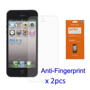 2PCS Anti-Fingerprint LCD Screen Protector Guard Film for iPhone 5