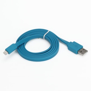 Noodle Lightning to USB Data Charge Cable for iPhone 5 iPod Touch 5 iPod Nano 7 iPad Mini, Length: 1M - Blue