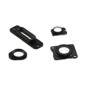 iPhone 5 Camera Lens Ring + Earphone Jack Ring + Camera Flash Light + Charging Port Ring OEM - Black