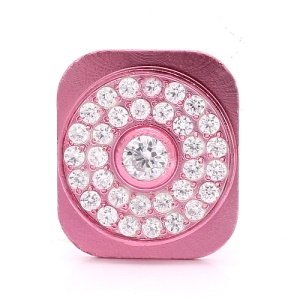 Sparkling White Rhinestone Home Button Key for iPhone 5 - Pink