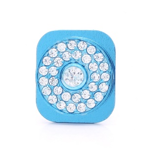 Sparkling White Rhinestone Home Button Key for iPhone 5 - Blue