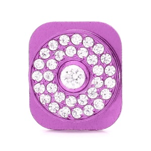 Sparkling White Rhinestone Home Button Key for iPhone 5 - Purple