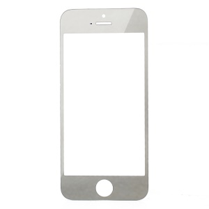 Electroplating Silver Front Outer Screen Glass Lens Replacement for iPhone 5 (Generic)