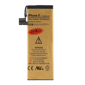 High-Capacity Gold Battery Replacement for iPhone 5 3.7V 2680mAh