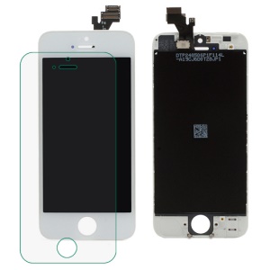 iPhone 5 LCD Assembly with Touch Screen and Digitizer Frame Bezel - White