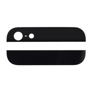 Top and Bottom Glass Cover Replacement for iPhone 5 Back Housing (OEM) - Black
