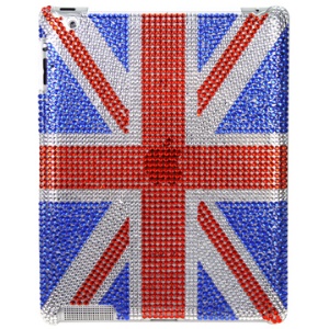 Shiny UK Flag Style Rhinestone Case Cover for iPad 2 3 4