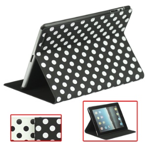 Miraculous Magnetic Wake / Sleep Leather Smart Case for New iPad 3rd 2nd 4th Gen with Polka Dot Pattern