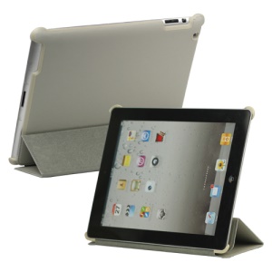 Stylish Leather Smart Cover with Stand for iPad 2 3 4 - Grey