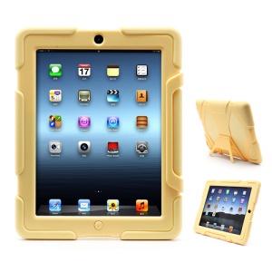 Griffin Survivor Silicone &amp; PC Hard Case for New iPad 2nd 3rd 4th Gen with Stand &amp; Screen Protector - Light Yellow
