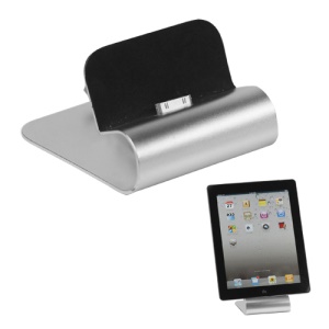 Aluminum The New iPad/iPad 2/iPhone Charging Cradle Dock Station with USB Retractable Cable